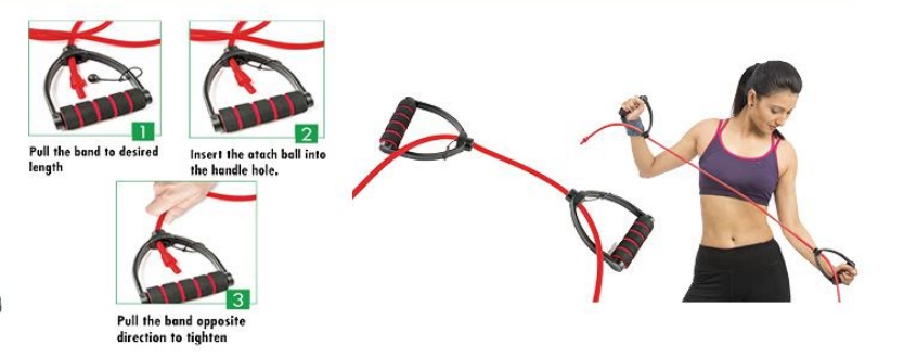 Adjustable D Handle Resistance Bands