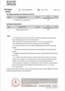 REACH SVHC testing report by SGS-3